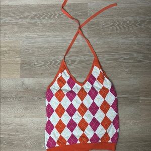 Vintage Michel  Kors halter top!  - Orange and Pink
